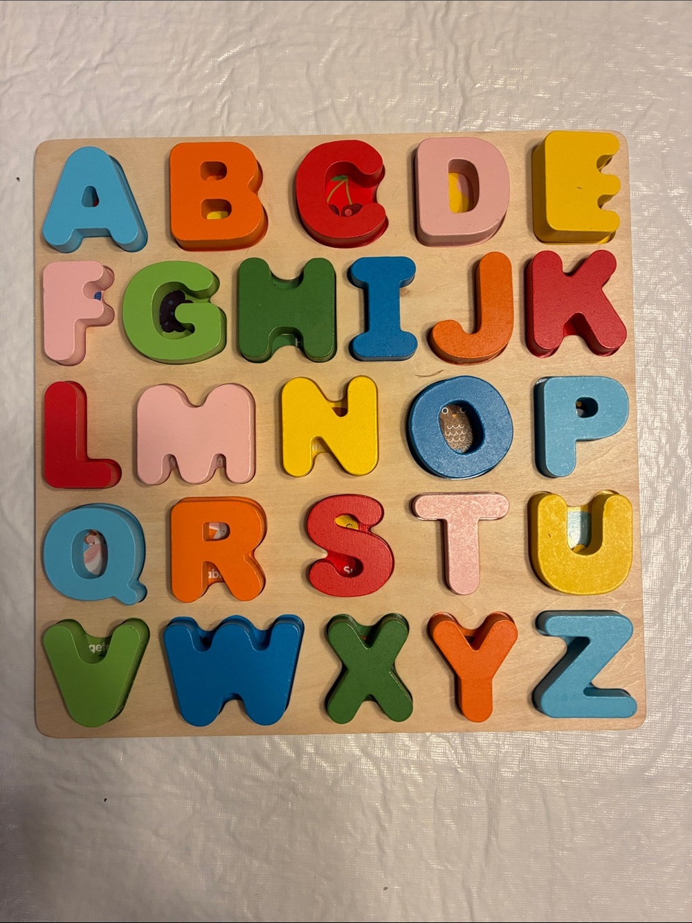 Wooden Alphabet Puzzle Board - Colorful Learning Letters for Kids